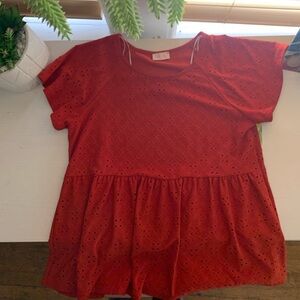 PINK LILY PEPLUM BLOUSE